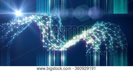 Abstract Technology Background With  Blurred Lines And  Linse Effects.  Futuristic Internet And Conn