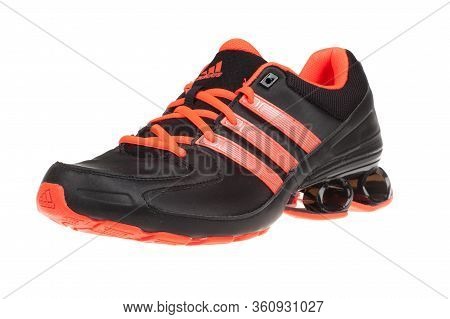 Varna , Bulgaria - January 29, 2016 : Adidas Komet Sport Shoe. Isolated On White. Product Shots