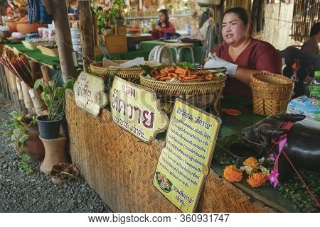 Sing Buri, Thailand - November 17, 2019 : Scenery Of The Famous Travel Detinations Bang Rachan Old M
