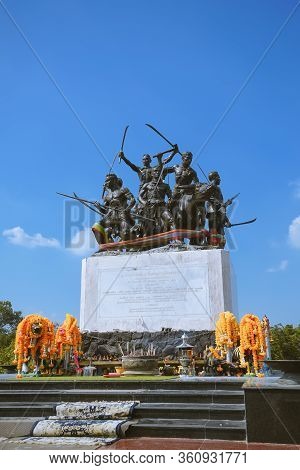 Sing Buri, Thailand - November 17, 2019 : The Monument Of Bang Rachan Heroes In Khai Bang Rachan, Si