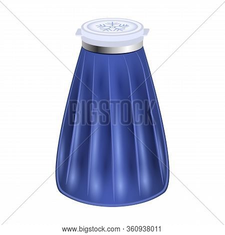 Ice Bag Vector Icon.realistic Vector Icon Isolated On White Background Ice Bag.