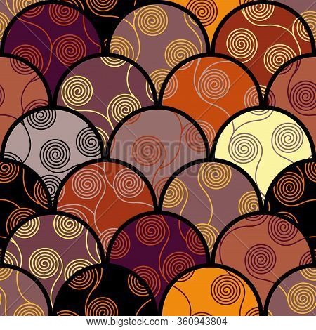 Ornamental Pattern In Ffish Scale Style. Vector Image.