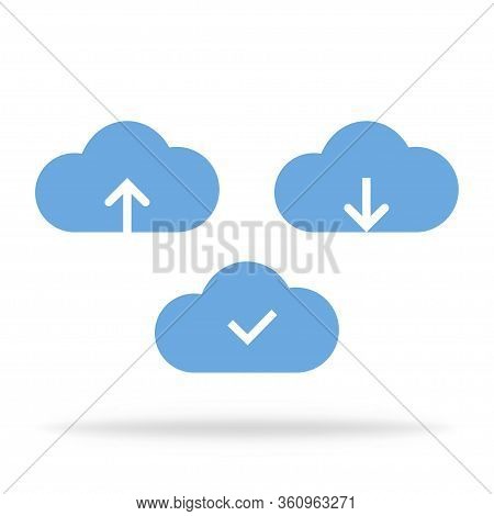 Cloud Storrage With Upload Or Download Arrow Icons. Clouds With Arrows. Storrage Icons. Vector Eps 1
