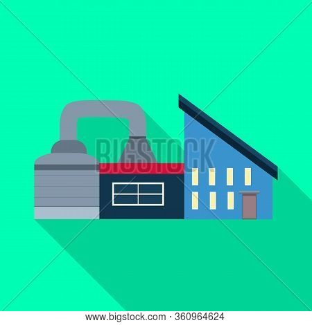 Vector Design Of Factory And Architecture Icon. Collection Of Factory And Distribution Stock Symbol 
