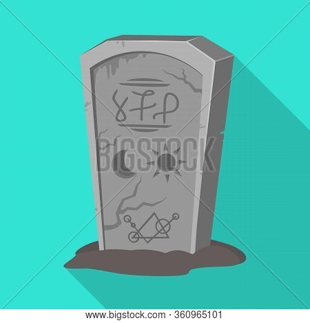 Vector Illustration Of Tombstone And Stone Symbol. Graphic Of Tombstone And Gravestone Vector Icon F