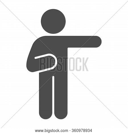 Man Pointing With Right Arm Solid Icon. Man Raise A Hand Pointing To The Right Glyph Style Pictogram