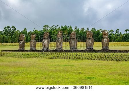 Ahu Akivi Moai Platform In Easter Island