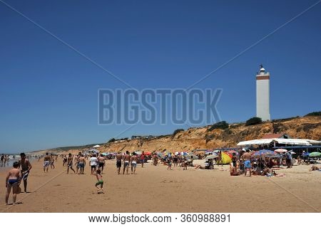 Matalascanas, Spain - July 10, 2011: Matalascanas Beach On The Atlantic Ocean