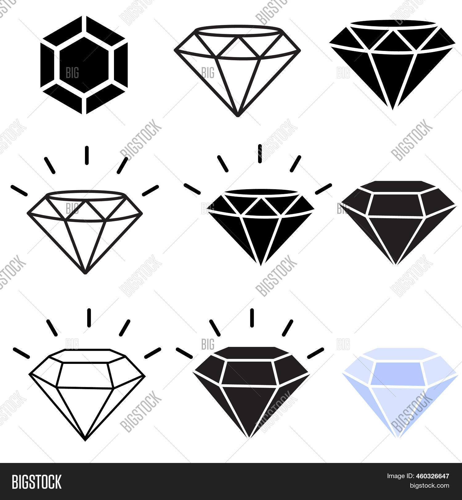 Diamond Icon Set On Image & Photo (Free Trial) | Bigstock