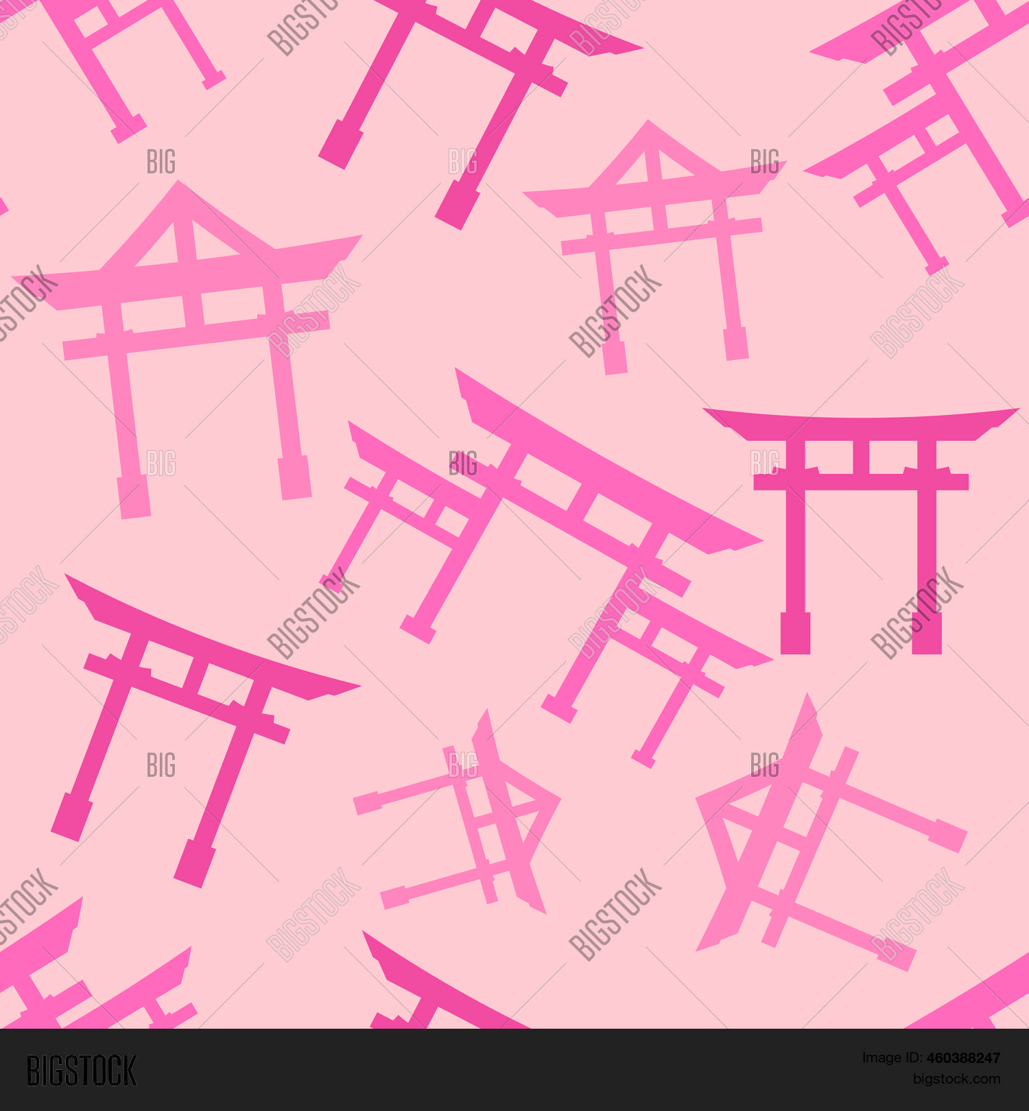 Japanese Gate Pattern Torii Gate Sign. Vector & Photo (Free Trial) | Bigstock