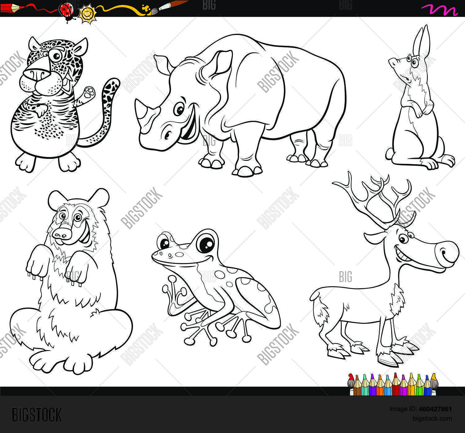 Black White Cartoon Vector & Photo (Free Trial) Bigstock