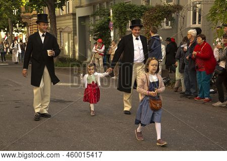 Stuttgart, Germany, 29 September 2019. Volksfest In Stuttgart. The March Through The City Center.
