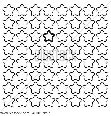 Black Star Pattern. Bright Seamless Pattern. Vector Illustration. Stock Image.
