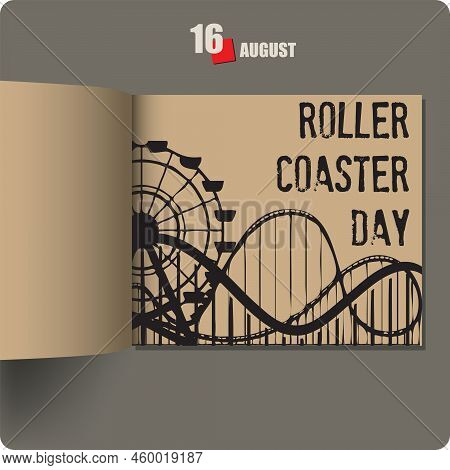 Album Spread With A Date In August - Roller Coaster Day