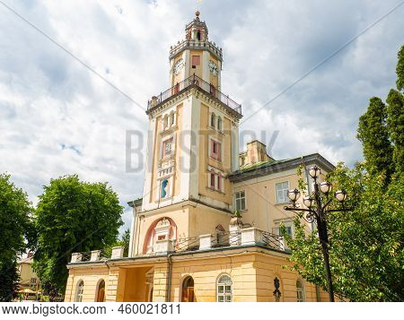 Town Hall Of Sambir On Market Square Was Built In 1638-1668 And Reconstructed In 1844. Tower Of The 