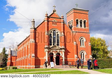 Woodend, Victoria, Australia - June 9, 2018: St Ambrose Catholic Church Is One Of The Venues Of The 