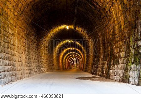 Mysterious Ancient Gallery In Strunjan, Slovenia. High Quality Photo
