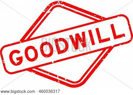 Grunge Red Goodwill Word Rubber Seal Stamp On White Background
