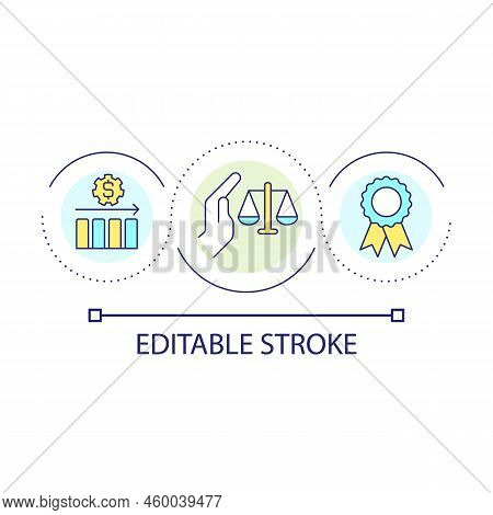 Law Regulation Of Prices Loop Concept Icon. Static Value On Stock Market. Protected Operations Abstr