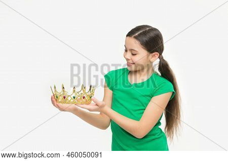 Small Girl Going To Try On A Crown. Fits Me Well. My Best Reward Ever. Inspiration And Motivation. A