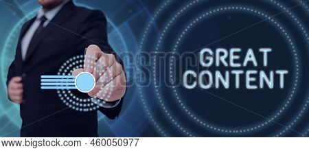 Text Caption Presenting Great Content. Business Approach Satisfaction Motivational Readable Applicab