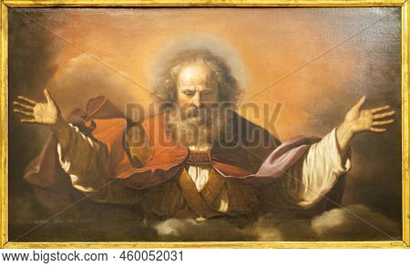 Turin, Italy - Circa August 2021: God The Father - Giovan Francesco Barbieri, 1646