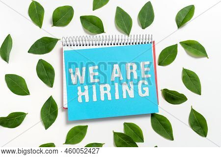 Handwriting Text We Are Hiring. Word Written On Workforce Wanted Hr Recruiting New Hire Employee Vac