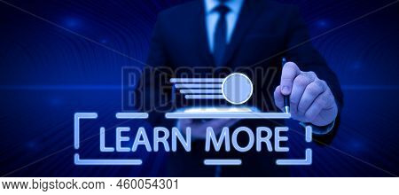 Text Showing Inspiration Learn More. Business Concept Deepen Knowledge Of The Thing You Want To Do O