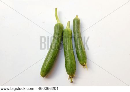 Top View And Close Up  Fresh Sponge Gourd (luffa Aegyptiaca) Is Family Plant Cucurbitaceae Is Vegeta