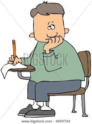 Boy nehmen einen test
