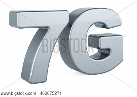 7g Metallic Logotype, 3d Rendering Isolated On White Background