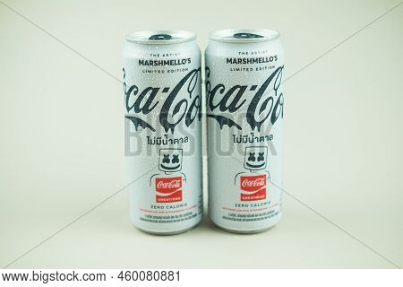 Samut Prakan, Thailand - August 20, 2022 : A New Cand Of Marshmello's Limited Edition Coca-cola, Str