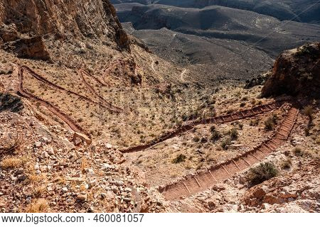 South Kaibab Trail Snakes Down The Canyonside Toward The Colorado River