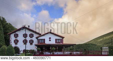 Quaint Local Restaurant In A Typical Basque House Set Amongst The Trees And Mountains In Arraitz, Ba