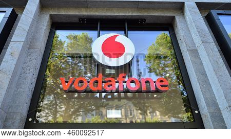 Berlin, Germany. 16 August 2022. Sign Vodafone. Company Signboard Vodafone.