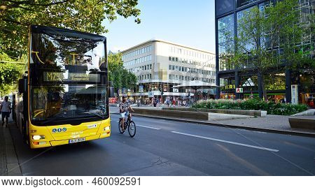Berlin, Germany. 16 August 2022. A Bustling City, A Street Of A Great Metropolis.the Luxury Shopping