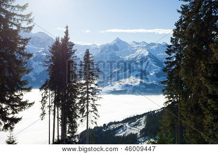 Skipisten auf Berg Schmitten in Zell Am See-Resort