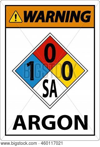 Nfpa Warning Argon 1-0-0-sa Sign On White Background
