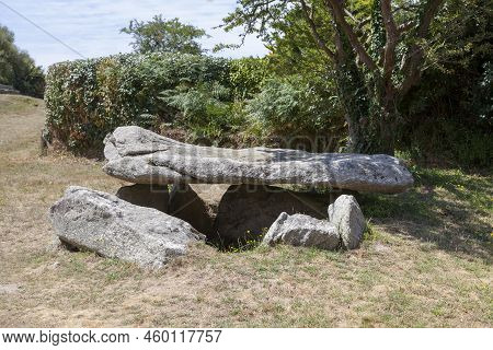 The Dolmen Of Argenton A Few Meters From The Saint-gonveld Chapel In Landunvez.
