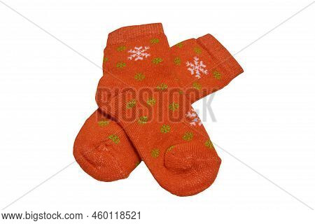 Children's Socks On A White Background,orange Socks
