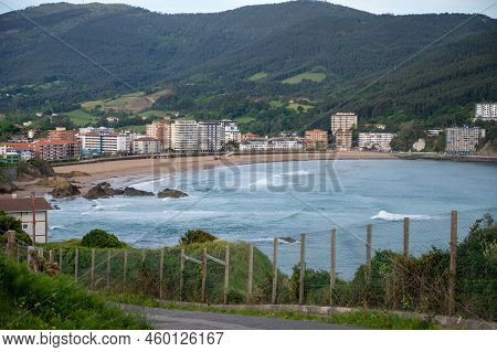 Atlantic Ocean Bay In Bakio, Small Touristic Village Near Bilbao, Basque Country, Spain
