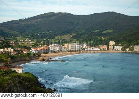 Atlantic Ocean Bay In Bakio, Small Touristic Village Near Bilbao, Basque Country, Spain