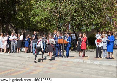 School Leavers Celebrate The 'day Of Farewell Bell' Dedicated To Graduation From School. School Grad