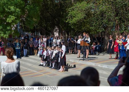 School Leavers Celebrate The 'day Of Farewell Bell' Dedicated To Graduation From School. School Grad