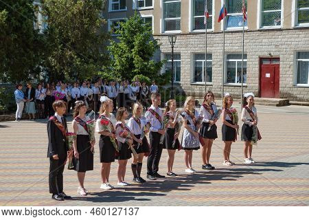 School Leavers Celebrate The 'day Of Farewell Bell' Dedicated To Graduation From School. School Grad