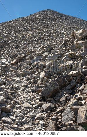 Trail Disappears Into Boulder Field Heading Up Wheeler Peak In Great Basin National Park