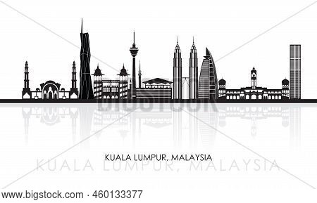 Silhouette Skyline Panorama Of City Of Kuala Lumpur, Malaysia - Vector Illustration