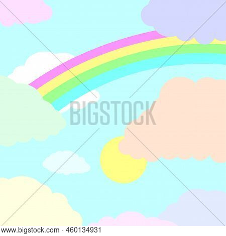 Rainbow Pastel. Nursery Baby Pattern. Vector Illustration. Stock Image.