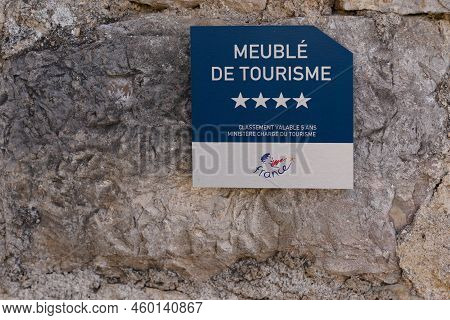 Bordeaux , Aquitaine  France - 08 15 2022 : Meuble De Tourisme Four Stars 4 French Quality Tourism L
