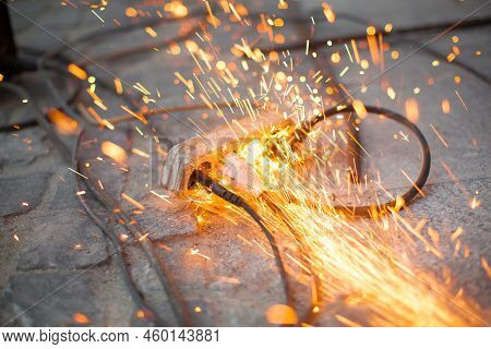 Burning Spark Electrical Outlet Shorting, Danger Catching Fire